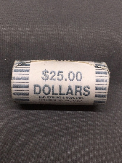 $25 Face Value Original Bank Roll of 2000-P United States Sacagawea Dollar Coins