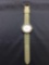 Vivani Designer Round 40mm Rhinestone Studded Bezel Stainless Steel Watch w/ Rubber Strap