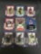 9 Card Lot of SERIAL NUMBERED Sports Cards with Stars and Rookies from HUGE Collection