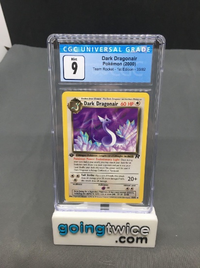 CGC Graded 1999 Pokemon Jungle 1st Edition #33 DARK DRAGONAIR Trading Card - MINT 9