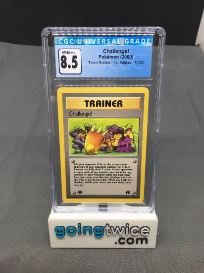 CGC Graded 2000 Pokemon Team Rocket 1st Edition #74 CHALLENGE Trading Card - NM-MT+ 8.5