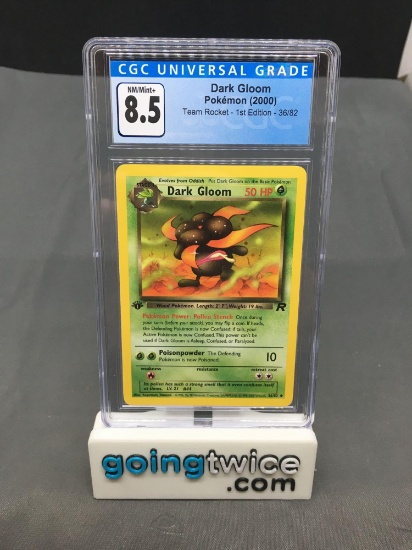 CGC Graded 2000 Pokemon Team Rocket 1st Edition #36 DARK GLOOM Trading Card - NM-MT+ 8.5