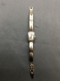Anne Klein Designer Rectangular 20x16mm Brush Finished Two-Tone Stainless Steel Watch