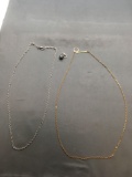 Lot of Three, Two Fashion Chains & One Mismatched Single Faux Pearl Earring