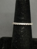 Round Faceted Shared Prong Set CZ Featured 1.5mm Wide Sterling Silver Eternity Band