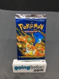 Factory Sealed Pokemon Base Set Unlimited 11 Card Booster Pack - Charizard Art - 20.5 grams