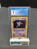 CGC Graded 1999 Pokemon Fossil #6 HAUNTER Holofoil Rare Trading Card - NM 7