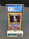 CGC Graded 2000 Pokemon Base 2 Set #10 MEWTWO Holofoil Rare Trading Card - NM 7