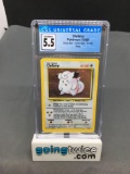 CGC Graded 1999 Pokemon Base Set Unlimited #5 CLEFAIRY Holofoil Rare Trading Card - EX+ 5.5