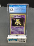 CGC Graded 1997 Pokemon Japanese Rocket Gang DARK ALAKAZAM Holofoil Rare Trading Card - EX+ 5.5