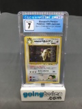 CGC Graded 1999 Pokemon Japanese Gym 2 GIOVANNI'S PERSIAN Holofoil Rare Trading Card - NM 7