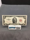 1953-B United States Jefferson $2 Red Seal Bill Currency Note - Uncirculated Condition