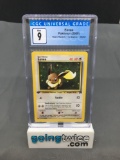 CGC Graded 2000 Pokemon Team Rocket 1st Edition #55 EEVEE Trading Card - MINT 9