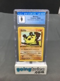 CGC Graded 2000 Pokemon Team Rocket 1st Edition #61 MANKEY Trading Card - MINT 9