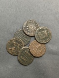 6 Count Lot of Ancient Coins from Estate - Unresearched from Hoard