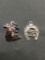 Lot of Two Sterling Silver Charms, One Good Luck Horseshoe & One State of Nebraska