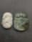 Lot of Two Asian Style Hand-Carved Chinese Zodiac Year of the Snake Jade Pendants