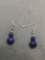 Two-Tier Blue Faceted Quartz Gemstone Accented Pair of Sterling Silver Earrings