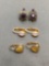 Lot of Three Various Style Pairs of Fashion Clip-On Earrings