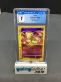 CGC Graded 2002 Pokemon Expedition #93 ABRA Reverse Holofoil Rare Trading Card - NM 7