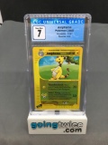 CGC Graded 2003 Pokemon Aquapolis #1 AMPHAROS Reverse Holofoil Rare Trading Card - NM 7