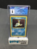 CGC Graded 1999 Pokemon Fossil 1st Edition #10 LAPRAS Holofoil Rare Trading Card - EX-NM 6