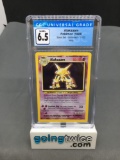 CGC Graded 1999 Pokemon Base Set Unlimited #1 ALAKAZAM Holofoil Rare Trading Card - EX-NM+ 6.5