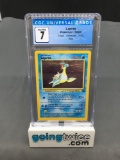 CGC Graded 1999 Pokemon Fossil #10 LAPRAS Holofoil Rare Trading Card - NM 7