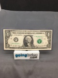 1977-A United States Washington $1 Green Seal ERROR GUTTER FOLD Bill Currency Note