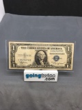 1935-B United States Washington $1 Silver Certificate Signed by War Buddies on Back Bill Currency