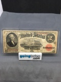 1917 United States Jefferson $2 Red Seal LARGE SIZE Bill Currency Note from Estate