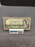 1954 Canada Queen Elizabeth $1 DEVIL FACE ERROR Bill Currency Note from Estate