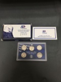 1999 United States Mint 50 States Quarters Proof Set w/ 5 Coins in Original Box incl COA