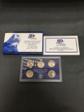 2008 United States Mint 50 States Quarters Proof Set w/ 5 Coins in Original Box incl COA