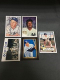 5 Card Lot of MICKEY MANTLE New York Yankees Baseball Cards from Massive Collection