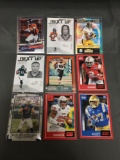 9 Card Lot of FOOTBALL ROOKIE Cards - Mostly from Newer Sets - Some Premiums - Stars & More!