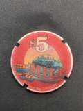 The Mill Casino - Coos Bay Oregon - $5 Casino Chip from Estate Collection