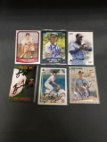 6 Card Lot Hand Signed Autographed Sports Cards from Collection