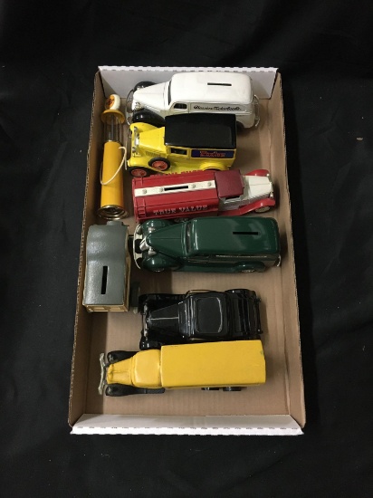 Collection of Cast Metal Cars and Petroliana from Toy Store Closeout