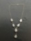 New! Gorgeous AAA Quality Larger Rainbow Moonstone 19in Long Sterling Silver Drop Necklace