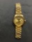 Rolex Branded Round 35mm Oyster Perpetual Day Date Gold-Tone Watch w/ Bracelet