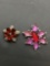 Lot of Two Starburst Style Fashion Brooches, One Glass & One Resin