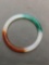 Multi-Colored Jade 3in Diameter 6mm Thick Bangle Bracelet