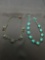 Lot of Two Silver-Tone Faux Turquoise Accented Fashion Necklaces