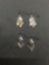 Lot of Two Matched Pairs of Fashion Chandelier Earrings