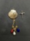 Lot of Three Fashion Pendants, One Cross, One Clamshell & One Chandelier Style