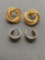 Lot of Two Gold-Tone Rope Detailed Pairs of Fashion Hoop Earrings