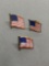 Lot of Three American Flag Themed Alloy Commemorative Pins