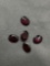 Lot of Five Oval Faceted Loose Garnet Gemstones