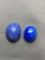 Lot of Two Various Size Oval Shaped Loose Lapis Gemstone Cabochons